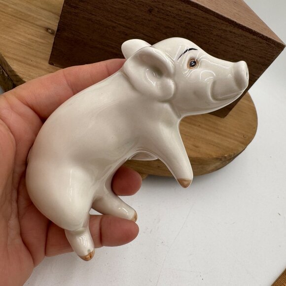 Fitz and Floyd Nesting Pig Vintage Salt or pepper single laying down farmhouse b - Picture 7 of 12